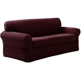 Maytex Pixel Stretch 2-Piece Slipcover Sofa, Wine