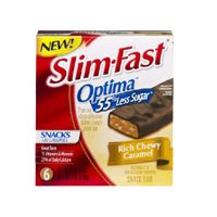 Childrens Toyshop  Gourmet Food : Slim Fast Optima Rich Chewy Caramel Snack Bar - 6 Ea