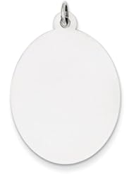Sterling Silver Engraveable Oval Disc Charm