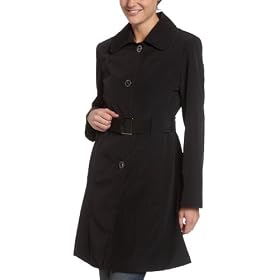 AK Anne Klein Women's Circle Snap Belted Trench