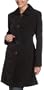 AK Anne Klein Women's Circle Snap Belted Trench,Black,Small