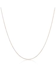 14k Italian Rose Gold Rolo 1mm Chain Necklace, 16"