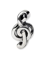 Sterling Silver Reflections by SimStars Treble Clef Bead Charm