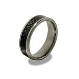 Eve's Addiction Mens Titanium Ring with Carbon Fiber Inlay