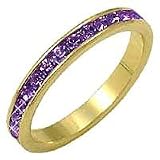 ET-10 Simulated Amethyst Eternity Ring 18kt Gold EP Available in Sizes 4-9 Lifetime Guarantee Anniversary Engagement Band