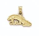 14K Cuba Map Pendant - GH14533