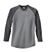 NEW District Threads - Heathered Jersey Long Sleeve Raglan Hthr Nickel-2XL