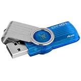 Kingston Digital 4 GB USB 2.0 Hi-Speed Datatraveler Flash Drive DT101G2/4GBZ (Cyan Blue)