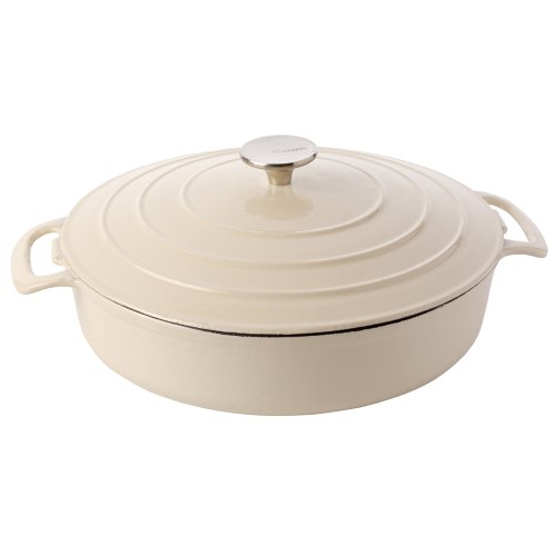 Best Price ProCook Cast Iron Casserole 28cm / 3.5L Shallow Cream