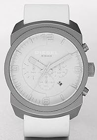 Diesel #DZ1450 Men's Large Round White Band Chronograph Watch