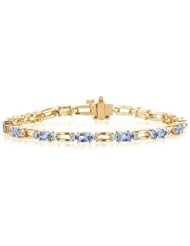 14k Yellow Gold Diamond and Tanzanite Bracelet