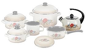 "Elo Cornflower Collection 2-Quart Enamel Tea Kettle ,With Indution"