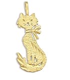 Cat Pendant 14k Yellow Gold Feline Charm