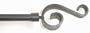 Window Curtain Rod / Drapery Rod 44 Inch-108 Inch Distressed Scroll Black