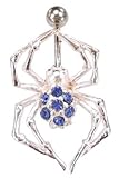 Blue Crystal Spider Steel Barbell Body Jewelry Piercing