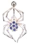 Blue Crystal Spider Steel Barbell Body Jewelry Piercing