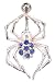 Blue Crystal Spider Steel Barbell Body Jewelry Piercing
