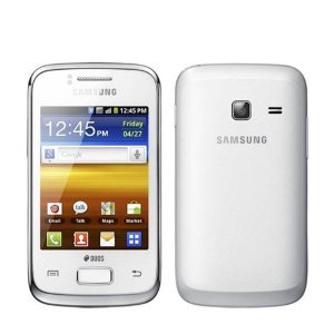 Samsung GT-S6102 Galaxy Y Duos Dual SIM Smartphone with Bluetooth, Wi-Fi, Android OS, HSDPA 850 / 2100 – Unlocked Phone – No Warranty – White