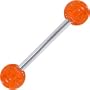 Tangerine GLITTER Barbell Tongue Ring