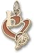 Florida State Univ I Heart Fs Feather 3/4 Enamel Enamel Pendant
