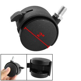 Office Chair 2 Twin Wheel Locking Swivel Caster Black
