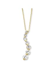 Sterling Silver Vermeil CZ Journey Necklace - 18 Inch