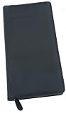 Black Leather Travel Planner Wallet - Zipped