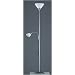 Reality Leuchten R4393-87 Fluter, mit Lesearm, 1x E27 + 1x E14, silberfarben, Schirme in wei�