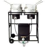King Kooker KKDFF30T 30-Inch Dual-Burner Outdoor Propane Frying Cart