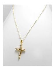 Cross CZ Necklace In 92.5 Sterling Silver