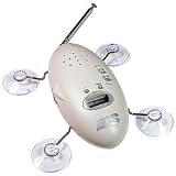 Zadro Shower Bug FM Radio with Clock, White, No. SBO1