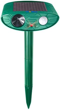HNCSMILE Outdoor Solar Powered Ultrasonic Animal &amp; Pest Repeller Scare Cat Dog Deer Rabbit Squirrel and Other Unwanted Animals Away