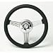Universal Leather Sports Car Steering Wheel riviera Style In Black 350mm Diameter