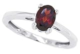 1.00ct Oval Garnet Ring in 10Kt White Gold