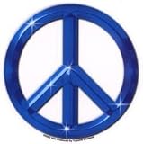 Blue Peace Symbol/Sign Round Car Window Sticker ~ Give Peace a Chance!