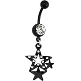 BIOPLAST Black STARLET STAR Dangle Belly Ring