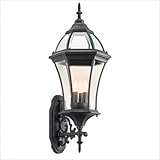 IMAGE OF Kichler Lighting 49185BK New Street Usa - Three Light Outdoor Wall Mount, Black Finish with Clear Beveled Glass