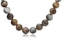 12mm Round Agate Beaded Necklace, 16"
