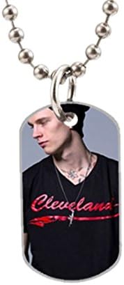 MGK Machine Gun Kelly Lace Up Fashion Aluminum Dog Tag Pet Tag Id Necklace Pendant Chain
