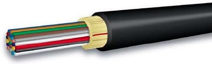 DX012DWLS9KR - OCC 12-Fiber Riser Indoor/Outdoor Distribution Cable, 62.5 um, Black Jacket