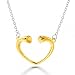 Bling Jewelry Sterling Silver Gold Vermeil Open Heart Tenderness Pendant Necklace