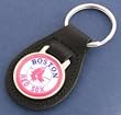 Boston Red Sox Leather Keychain