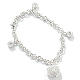 Sterling Silver / Platinum 7.5 Brilliante Charm Bracelet