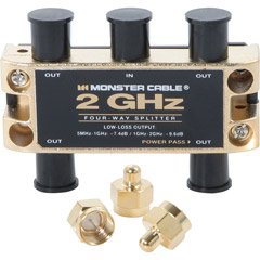 Two Gigahertz Low-Loss RF Splitters for TV & Satellite MKII - 4 Way 2 GigaHertz RF Splitter