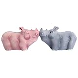 Westland Giftware Mwah Magnetic Rhinos Salt and Pepper Shaker Set, 2-1/4-Inch