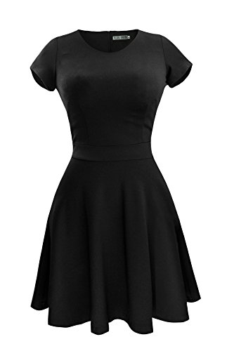 Heloise Women's A-Line Cap Sleeves Pleated Little Cocktail Party Dress
