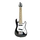 Vorson EGLST BK S-Style Guitarlele Travel Electric Guitar with Gigbag, Black