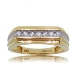 Gent's 14K Yellow Gold Wedding Ring .25C Diamond Sz=10
