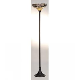 69 Inch H Jeweled Rose Torchiere Floor Lamps by 69