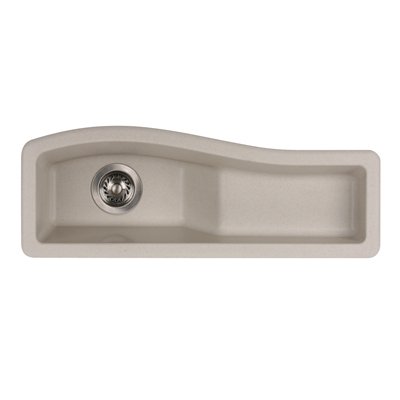 Swanstone QZES-3011.077 30-Inch by 11-Inch Undermount/Drop-In Entertainment Sink, Nero